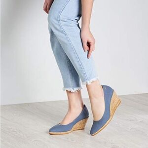 Stylish Blue Wedge Espadrilles